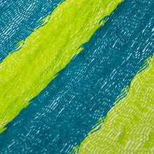 Load image into Gallery viewer, Neon Green and Blue Hand Woven Nylon Maya Hammock (Single) - Fluorescent Tropics | NOVICA
