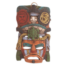 Load image into Gallery viewer, Hand Painted Ceramic Mayan Turtle Mask from Mexico - Sun and Moon Tortoise | NOVICA
