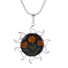 Load image into Gallery viewer, Natural Flower Sunflower Pendant Necklace from Mexico - Sunny Sunflowers | NOVICA
