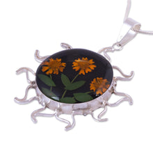 Load image into Gallery viewer, Natural Flower Sunflower Pendant Necklace from Mexico - Sunny Sunflowers | NOVICA

