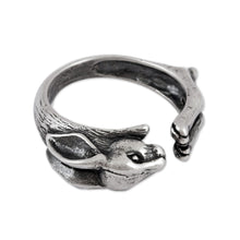 Load image into Gallery viewer, Sterling Silver Rabbit-Shaped Wrap Ring from Mexico - Rabbit of Abundance | NOVICA
