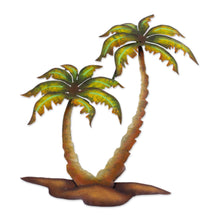 Load image into Gallery viewer, Hand Crafted Palm Tree Steel Wall Art from Mexico - Twin Palms | NOVICA
