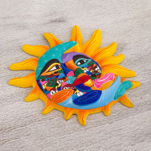 Load image into Gallery viewer, Ceramic Sun and Moon Wall Art from Mexico - Life and Tradition | NOVICA
