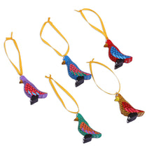 Load image into Gallery viewer, Wood Alebrije Penguin Ornaments (Set of 5) from Mexico - Sweet Penguins | NOVICA
