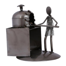 Load image into Gallery viewer, Upcycled Metal Auto Part Sculpture of a Baker from Mexico - Baker | NOVICA
