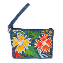 Load image into Gallery viewer, Cotton Cosmetic Bag - Hidalgo Flowers | NOVICA
