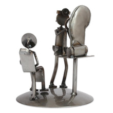 Load image into Gallery viewer, Upcycled Metal Auto Part Doctor Sculpture from Mexico - Doctor&#39;s Office | NOVICA

