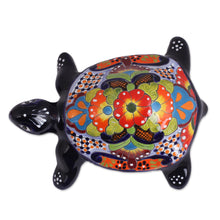 Load image into Gallery viewer, Hand-Painted Ceramic Turtle Sculpture from Mexico - Cute Turtle | NOVICA
