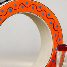 Load image into Gallery viewer, Blue and Orange Ring Shape Ceramic Tequila Decanter - Ring of Liquid Gold | NOVICA
