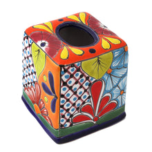 Load image into Gallery viewer, Hand-Painted Talavera Ceramic Tissue Box Cover from Mexico - Folk Art Convenience | NOVICA
