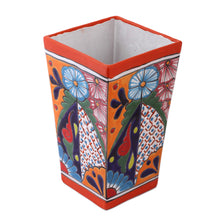Load image into Gallery viewer, Hand-Painted Talavera Ceramic Vase Crafted in Mexico - Talavera Symmetry | NOVICA
