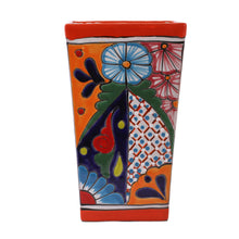 Load image into Gallery viewer, Hand-Painted Talavera Ceramic Vase Crafted in Mexico - Talavera Symmetry | NOVICA
