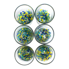 Load image into Gallery viewer, Colorful Recycled Glass Tumblers (16 Oz., Set of 6) - Tropical Confetti | NOVICA
