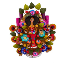 Load image into Gallery viewer, Hand-Painted Catrina-Themed Ceramic Sculpture from Mexico - Catrina Tree of Life | NOVICA
