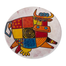 Load image into Gallery viewer, Whimsical Cow-Themed Ceramic Wall Art from Mexico - Whimsical Cow | NOVICA
