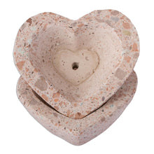 Load image into Gallery viewer, Heart-Shaped Reclaimed Stone Flower Pots (Pair) - Heartfelt Planters | NOVICA

