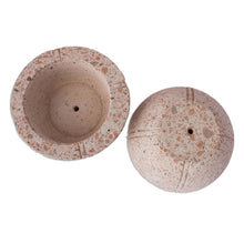 Load image into Gallery viewer, Round Reclaimed Stone Flower Pots from Mexico (Pair) - Verdant Bowls | NOVICA
