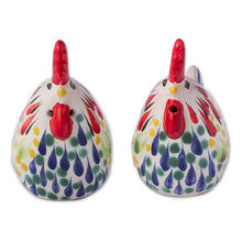 Load image into Gallery viewer, Artisan Crafted Ceramic Rooster Salt and Pepper Shakers - Colorful Roosters | NOVICA
