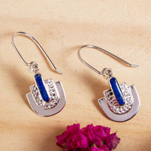 Load image into Gallery viewer, Taxco Lapis Lazuli Dangle Earrings from Mexico - Huipil Style | NOVICA
