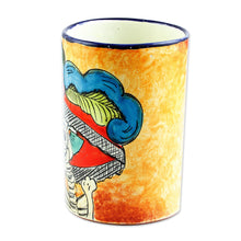 Load image into Gallery viewer, Ceramic Catrina Vase Hand Painted in Mexico - Brilliant Catrina | NOVICA
