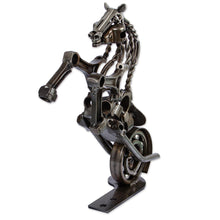 Load image into Gallery viewer, 20 Inch Rustic Motorbike Horse Upcycled Auto Parts Sculpture - Rustic Horsepower | NOVICA

