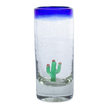 Load image into Gallery viewer, Hand Blown Tequila Glasses with Cactus Set of 6 - Bottoms Up | NOVICA

