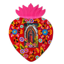 Load image into Gallery viewer, Handcrafted Virgin of Guadalupe Heart Plaque or Photo Frame - Heart of Guadalupe | NOVICA
