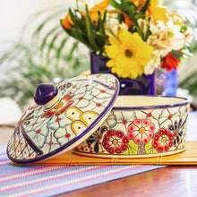 Load image into Gallery viewer, Food Safe Ceramic Tortilla Server - Colors of Mexico | NOVICA
