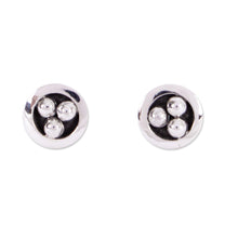 Load image into Gallery viewer, Taxco Silver Stud Earrings from Mexico - Silver Beads | NOVICA
