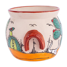 Load image into Gallery viewer, Hand Painted Cacti Flower Pot from Mexico - Mexican Desert | NOVICA

