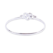 Load image into Gallery viewer, Romantic Sterling Silver Bangle Bracelet - Taxco Love Knot | NOVICA

