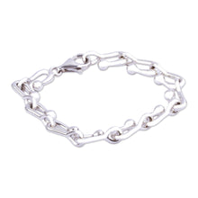 Load image into Gallery viewer, Taxco Silver Hook Chain Link Bracelet from Mexico - Silver Harmony | NOVICA
