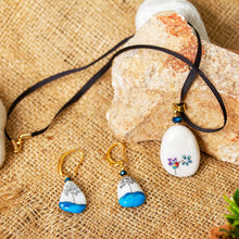 Load image into Gallery viewer, Marble Jewelry Set with Tree of Life Motif - Tree of Life in Blue | NOVICA
