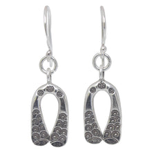Load image into Gallery viewer, Sterling silver dangle earrings - Siamese Snakes | NOVICA
