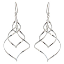 Load image into Gallery viewer, Modern Sterling Silver Dangle Earrings - Chiang Mai Chimes | NOVICA
