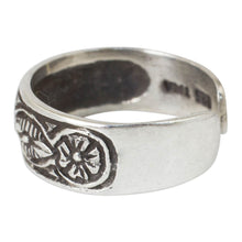 Load image into Gallery viewer, Floral Sterling Silver Toe Ring - Thai Flowers | NOVICA
