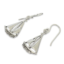 Load image into Gallery viewer, Sailboat Theme Sterling Silver Earrings - Mariner | NOVICA
