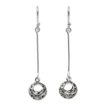 Load image into Gallery viewer, Dangle Style Earrings in Sterling 925 Silver Filigree - Moonlit Filigree | NOVICA
