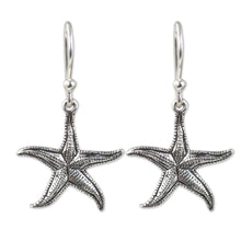 Load image into Gallery viewer, Artisan Crafted Sea Theme Silver Hook Earrings from Thailand - Starfish | NOVICA
