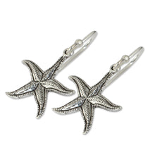 Load image into Gallery viewer, Artisan Crafted Sea Theme Silver Hook Earrings from Thailand - Starfish | NOVICA

