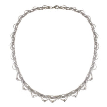Load image into Gallery viewer, Lacy Sterling Silver Necklace Crafted from Ball Chain - Deco Lace | NOVICA
