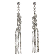 Load image into Gallery viewer, Fair Trade Sterling Silver Ball Chain Waterfall Earrings - Helix Fringe | NOVICA
