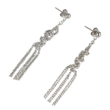 Load image into Gallery viewer, Fair Trade Sterling Silver Ball Chain Waterfall Earrings - Helix Fringe | NOVICA
