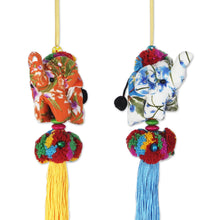 Load image into Gallery viewer, Set of 4 Multicolor Thai Elephant Ornaments Crafted by Hand - Happy Lanna Elephants | NOVICA
