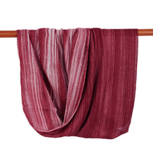 Load image into Gallery viewer, Hand Woven 100% Cotton Infinity Scarf from Thailand - Burgundy Horizon | NOVICA
