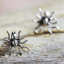 Load image into Gallery viewer, Sterling Silver Stud Earrings Spider Shape from Thailand - Little Sun Spiders | NOVICA
