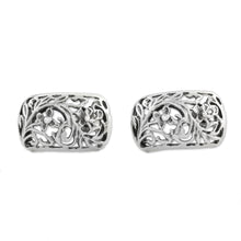 Load image into Gallery viewer, Sterling Silver Floral Drop Earrings from Thailand - Floral World | NOVICA
