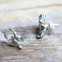 Load image into Gallery viewer, Sterling Silver Button Earrings Scorpion Shape from Thailand - Little Scorpions | NOVICA
