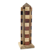 Load image into Gallery viewer, Hand Made Wood Tower Puzzle Game from Thailand - Babylon Tower | NOVICA
