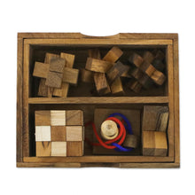Load image into Gallery viewer, Handmade Set of Six Mini Wooden Puzzles from Thailand - Mini Puzzles | NOVICA
